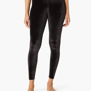 NWOT Beyond Yoga black velvet high rise leggings small